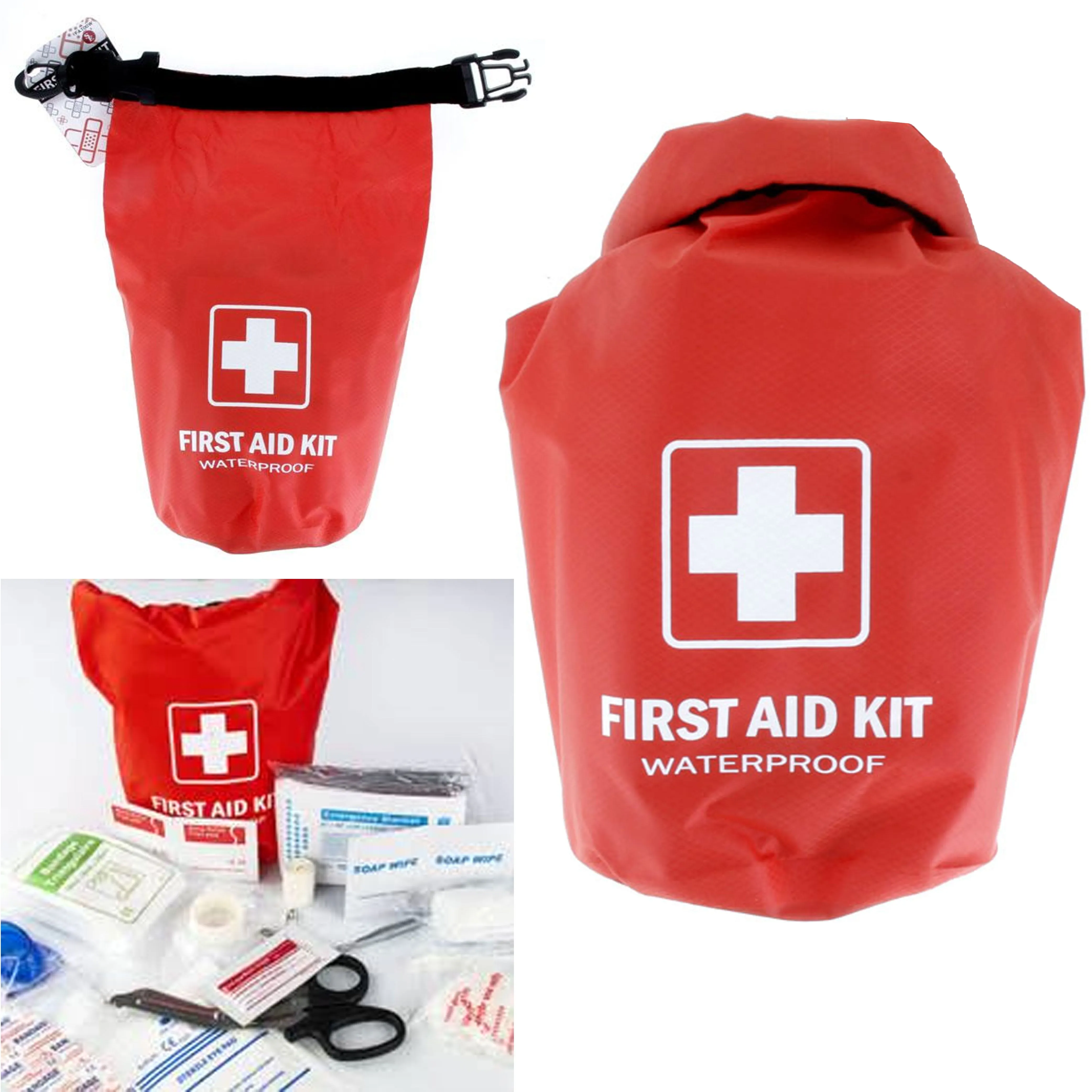 100 Pc First Aid Kit Premium Medical Supplies Emergency Bag Waterproof Dry Sack