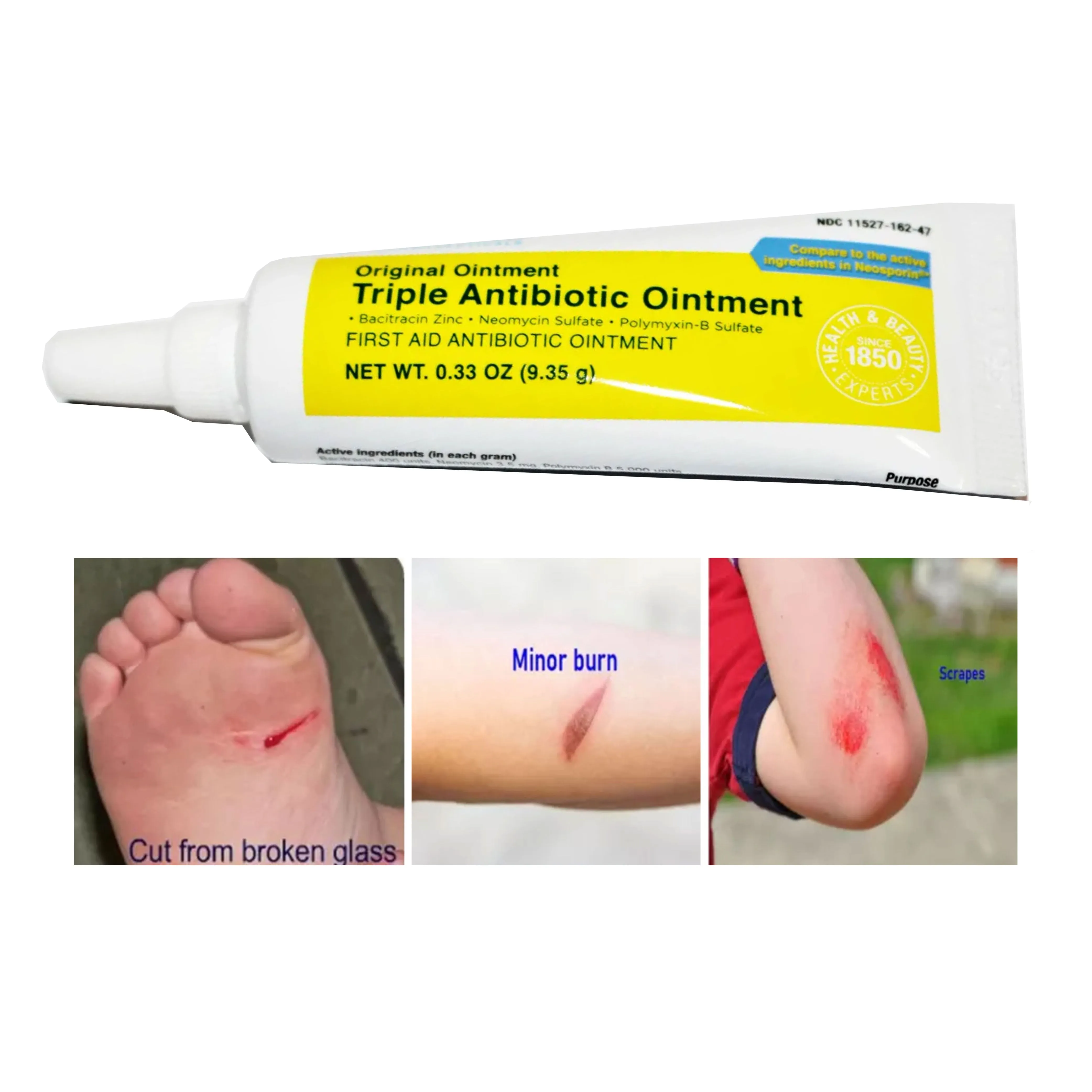 2 X First Aid Triple Antibiotic Ointment 0.33oz Bacitracin Neomycin Polymyxin