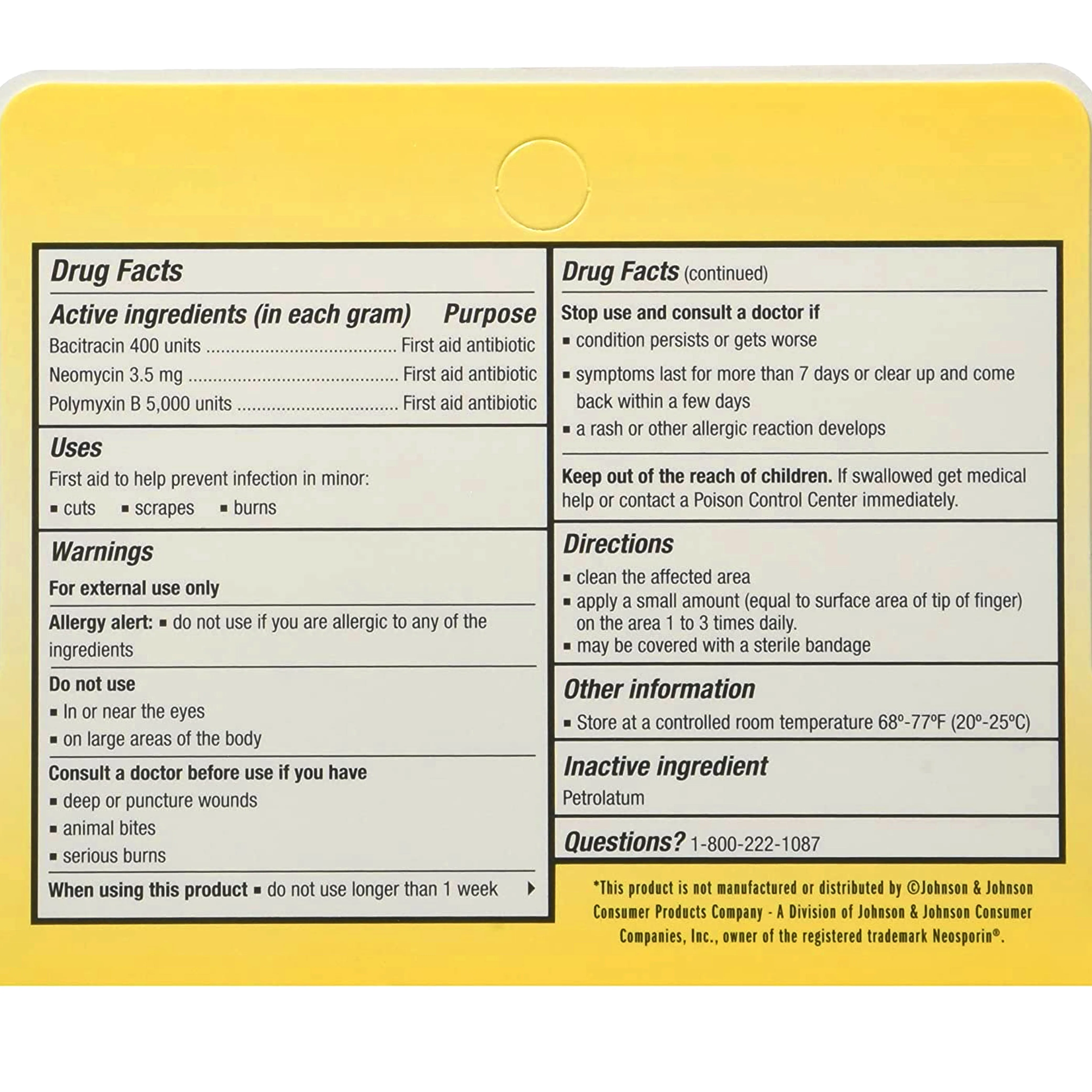 2 X First Aid Triple Antibiotic Ointment 0.33oz Bacitracin Neomycin Polymyxin