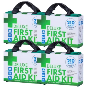 4x 210PCS | EMERGENCY FIRST AID KIT | Medical Travel Set | Workplace Office | ARTG BULK