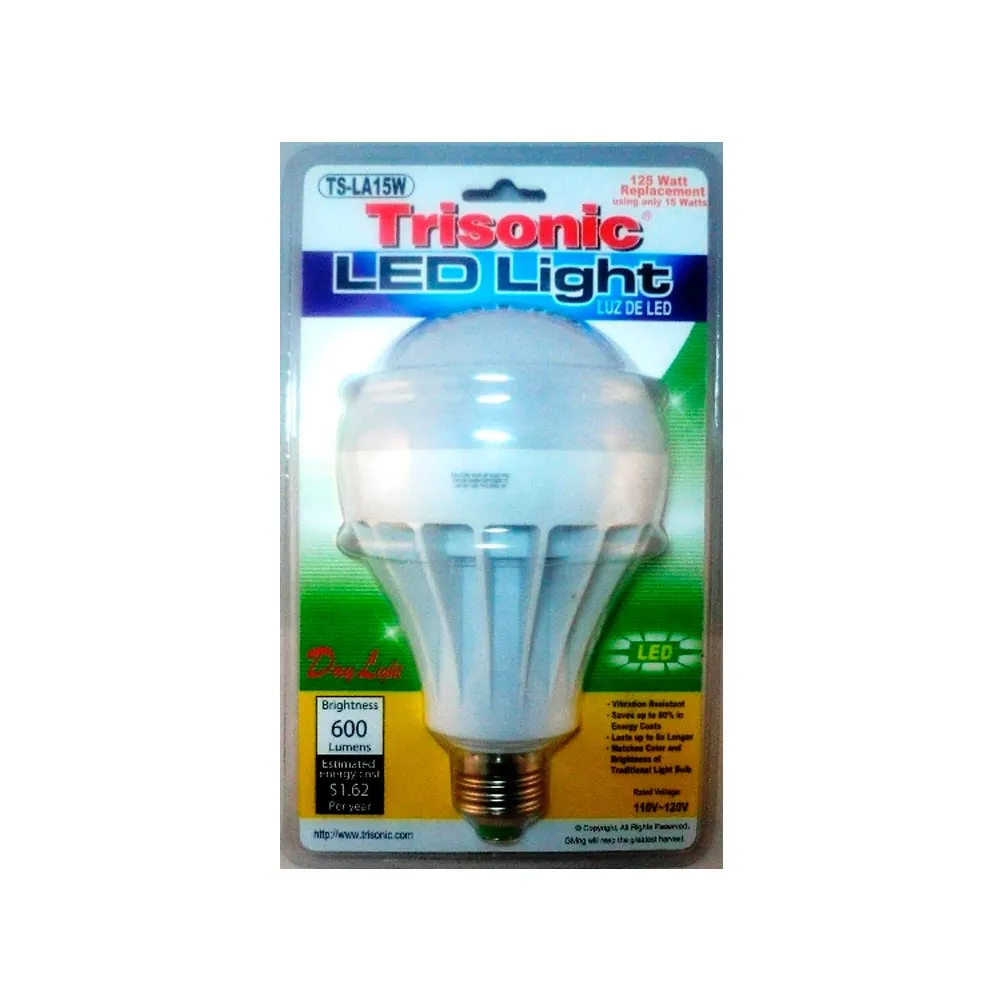 8 Pc LED Light Bulbs Daylight 15 Watt Energy 125 W Output Replacement 600 Lumens