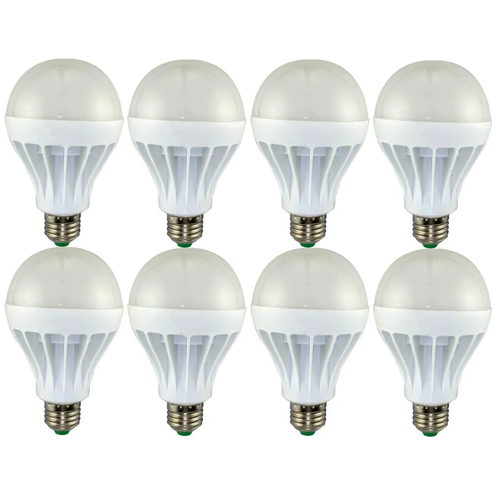8 Pc LED Light Bulbs Daylight 15 Watt Energy 125 W Output Replacement 600 Lumens