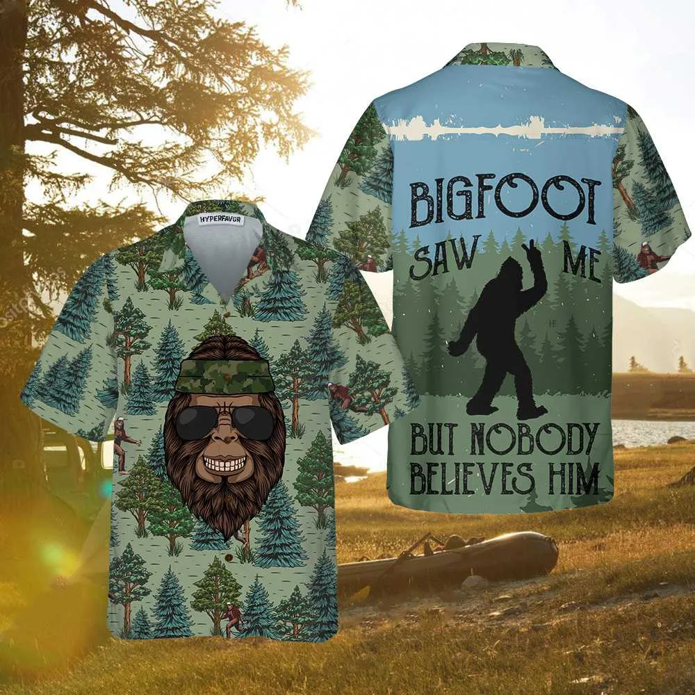 Bigfoot Saw Me Camping Hawaiian Shirt, Funny Camping Shirt For Men And Women