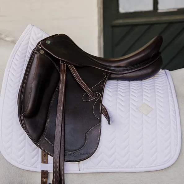 Fishbone Dressage Saddle Pad - White