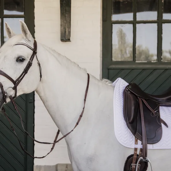 Fishbone Dressage Saddle Pad - White
