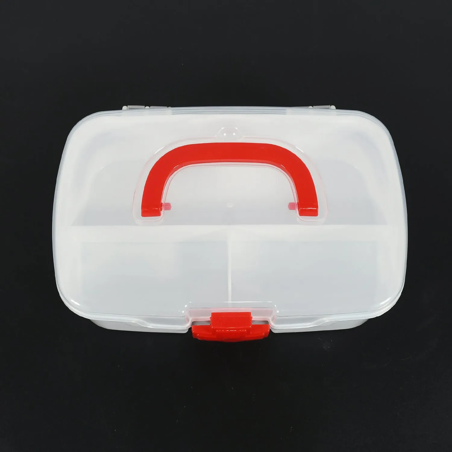 Medical Box, 1 Piece, Indoor Outdoor Medical Utility, Medicine Storage Box, Detachable Tray Medical Box Multi Purpose Regular Medicine, First Aid Box with Handle & Transparent Lid