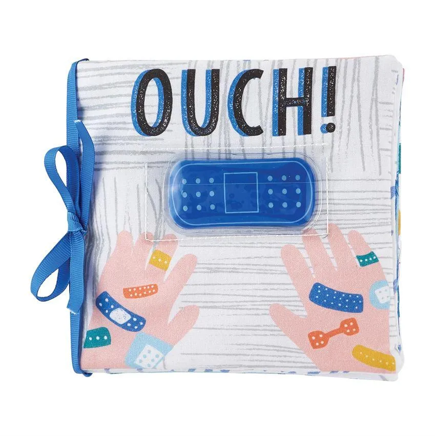 Mud Pie Ouch Pouch Soft Printed Baby Safe Book - Blue
