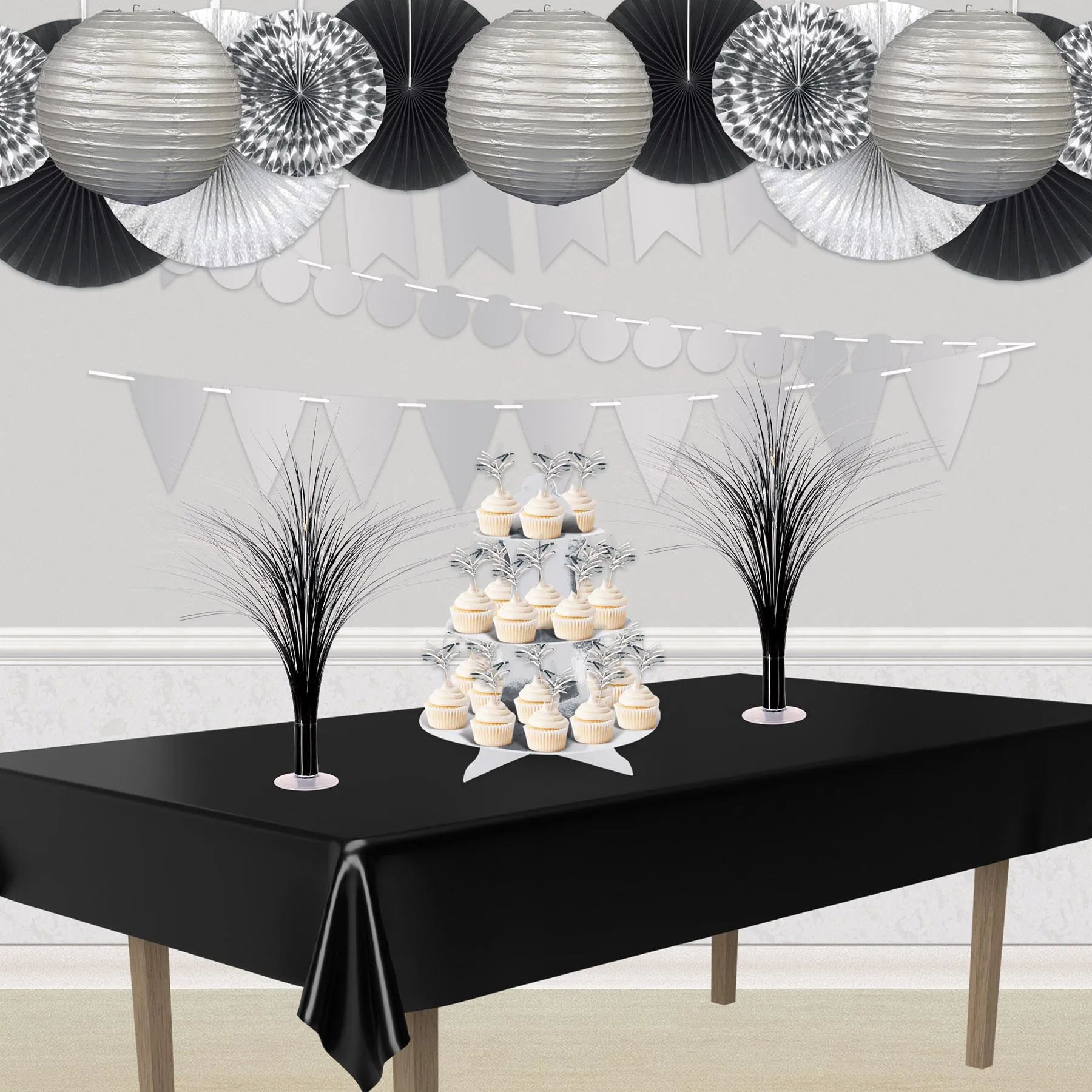 Party Paper Lanterns silver (3 per Package)