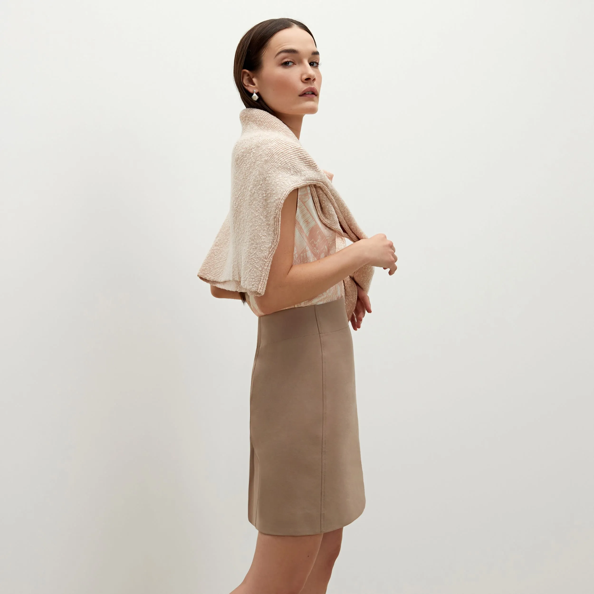 Rowling Top - Atlas Print :: Ivory / Cameo