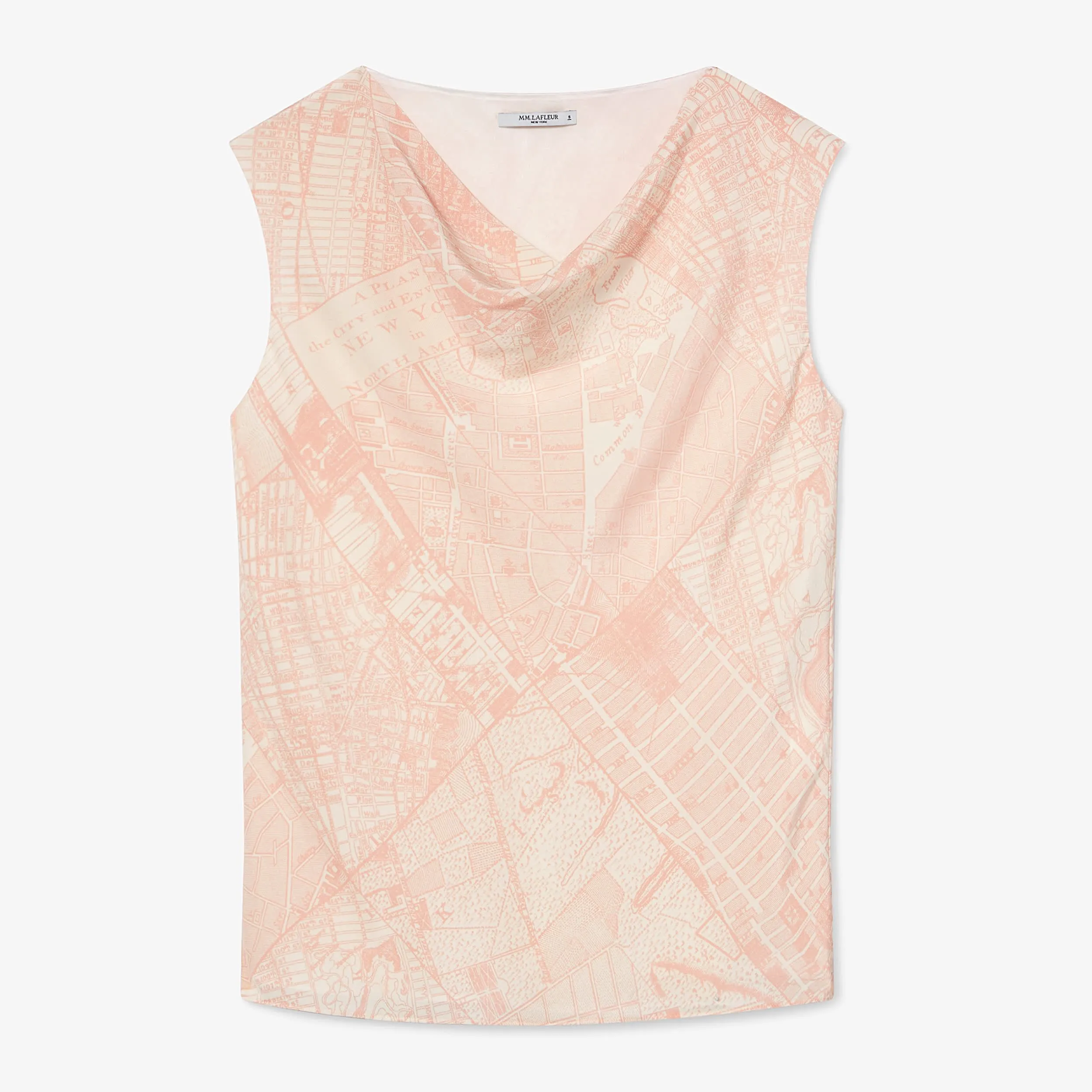 Rowling Top - Atlas Print :: Ivory / Cameo
