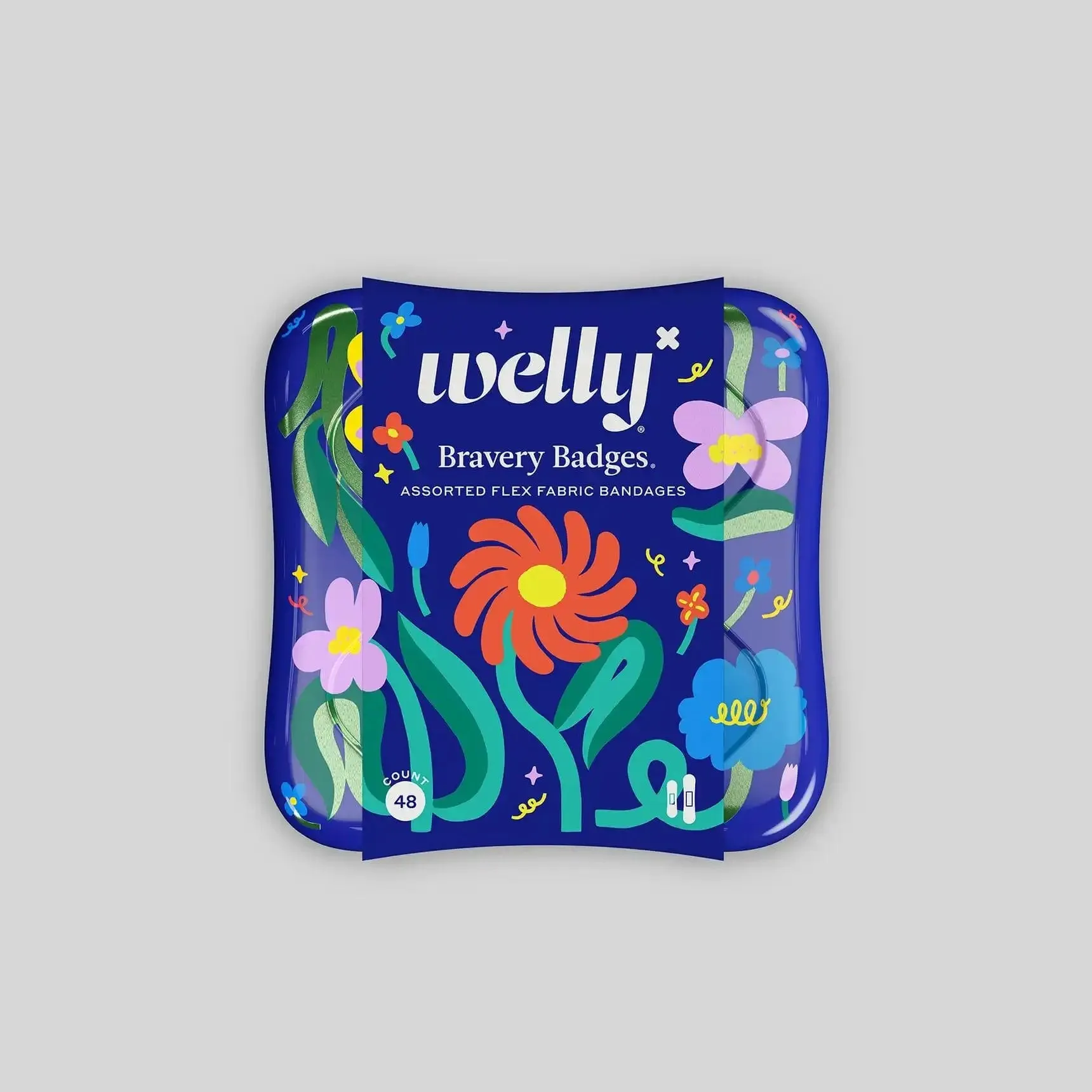 Welly Bandages: Health Bravery Bandages, Wonderland Floral, 48 count