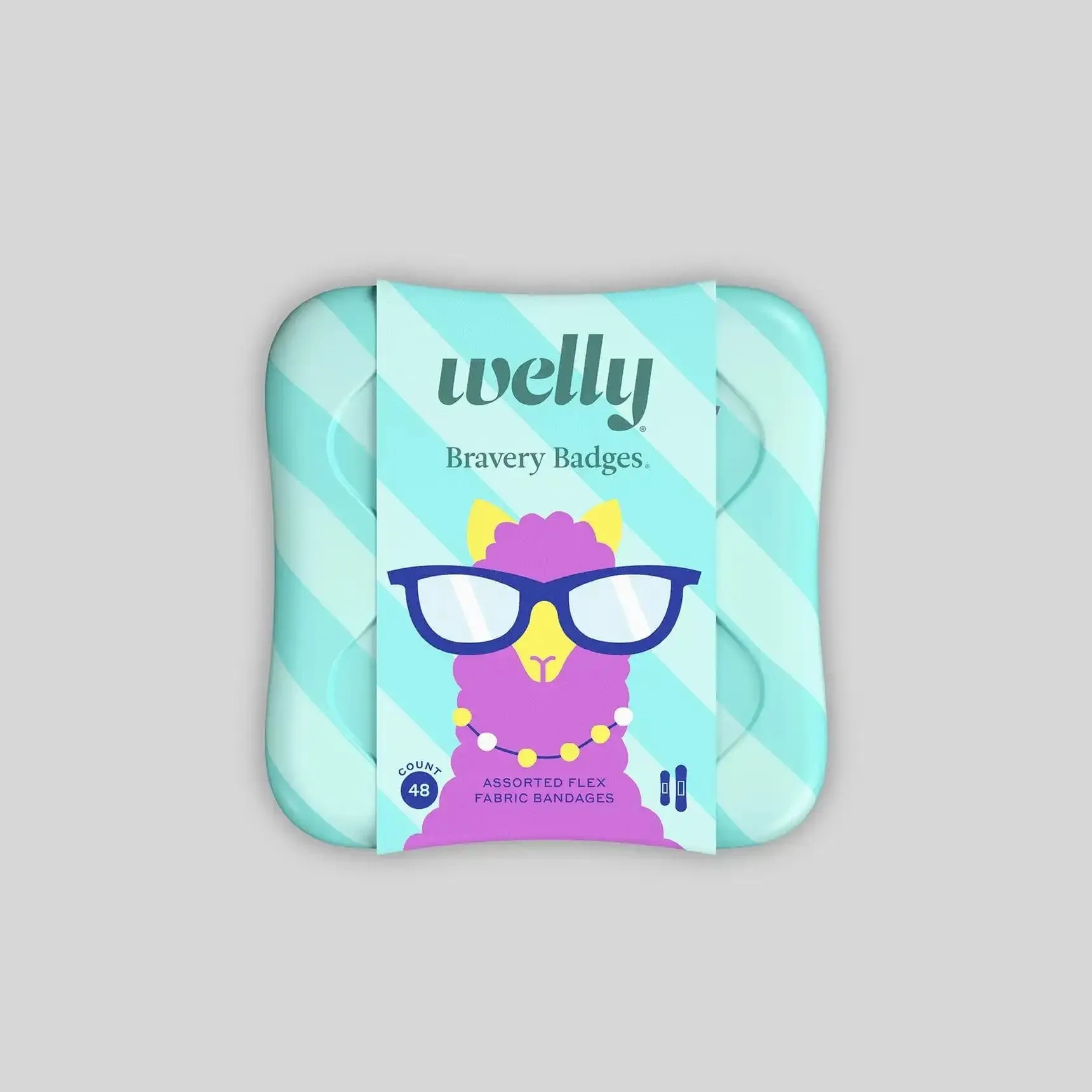 Welly Bravery Badges Assorted Kids Peculiar Pets Fabric Bandages, 48 Count